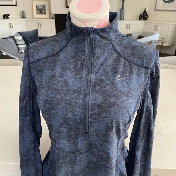 Paradox Dri-Release Repreve LS 1/2 Zip Fitted Poly Wool Top Blue Grey Sz M NWOT - Picture 4 of 10